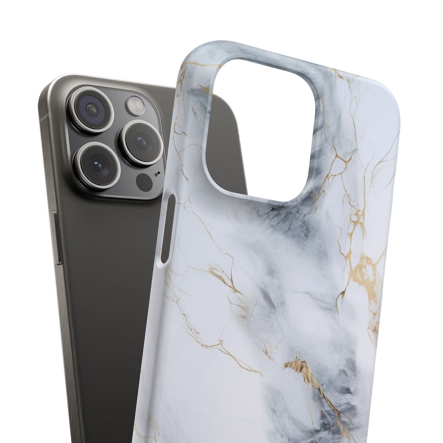 White Gold Marble - iPhone Snap Case