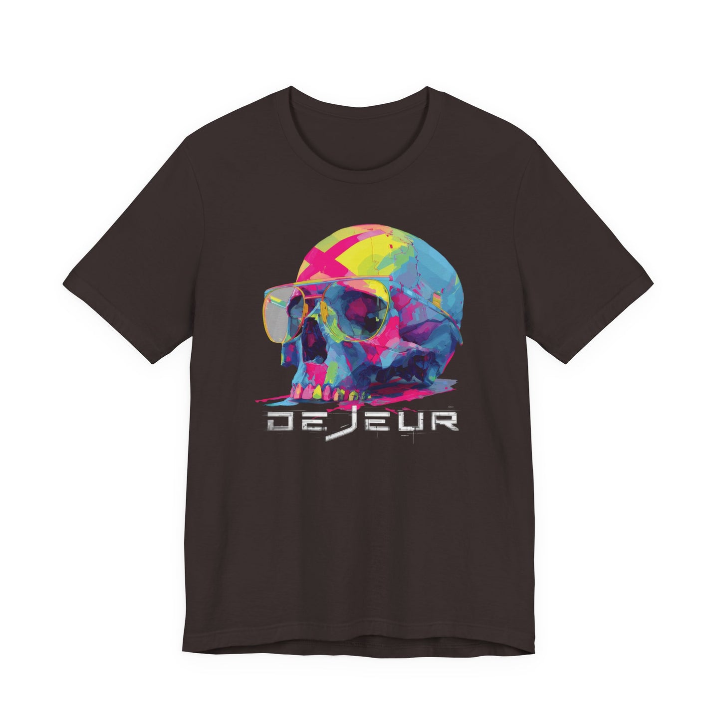 Dejeur Vibrant Pop Art Neon Skull - T-Shirt