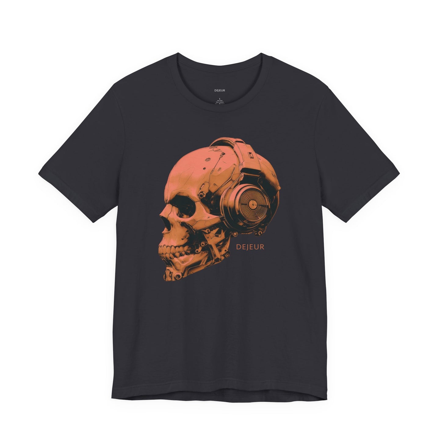 Mechanical Cybernetic Coral Orange Skull - T-Shirt