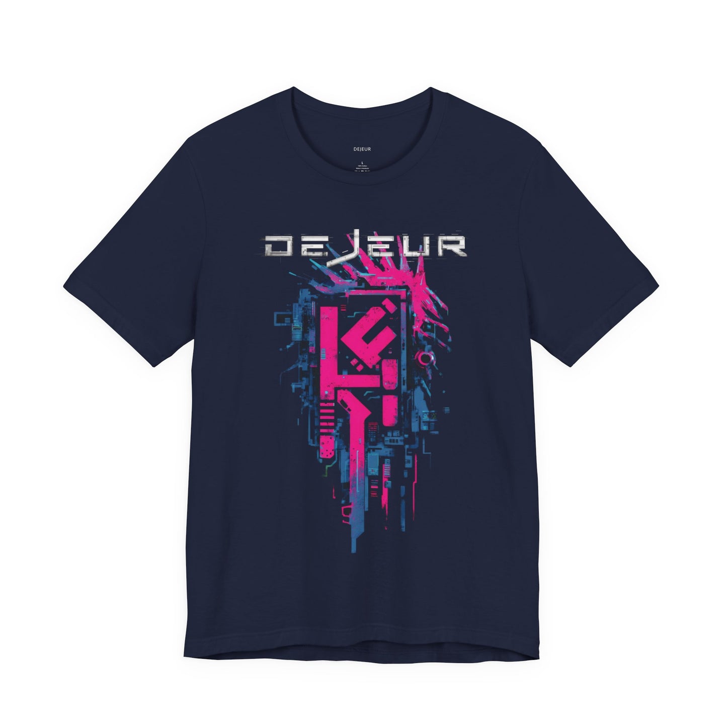 Dejeur Cyberpunk Digital Decay Electric Pink Blue - T-Shirt