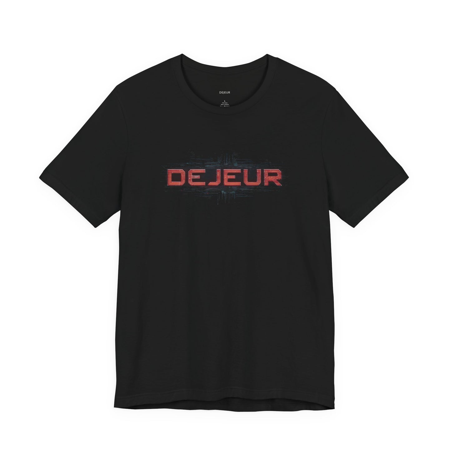 Dejeur Futuristic Industrial Red Logo - T-Shirt