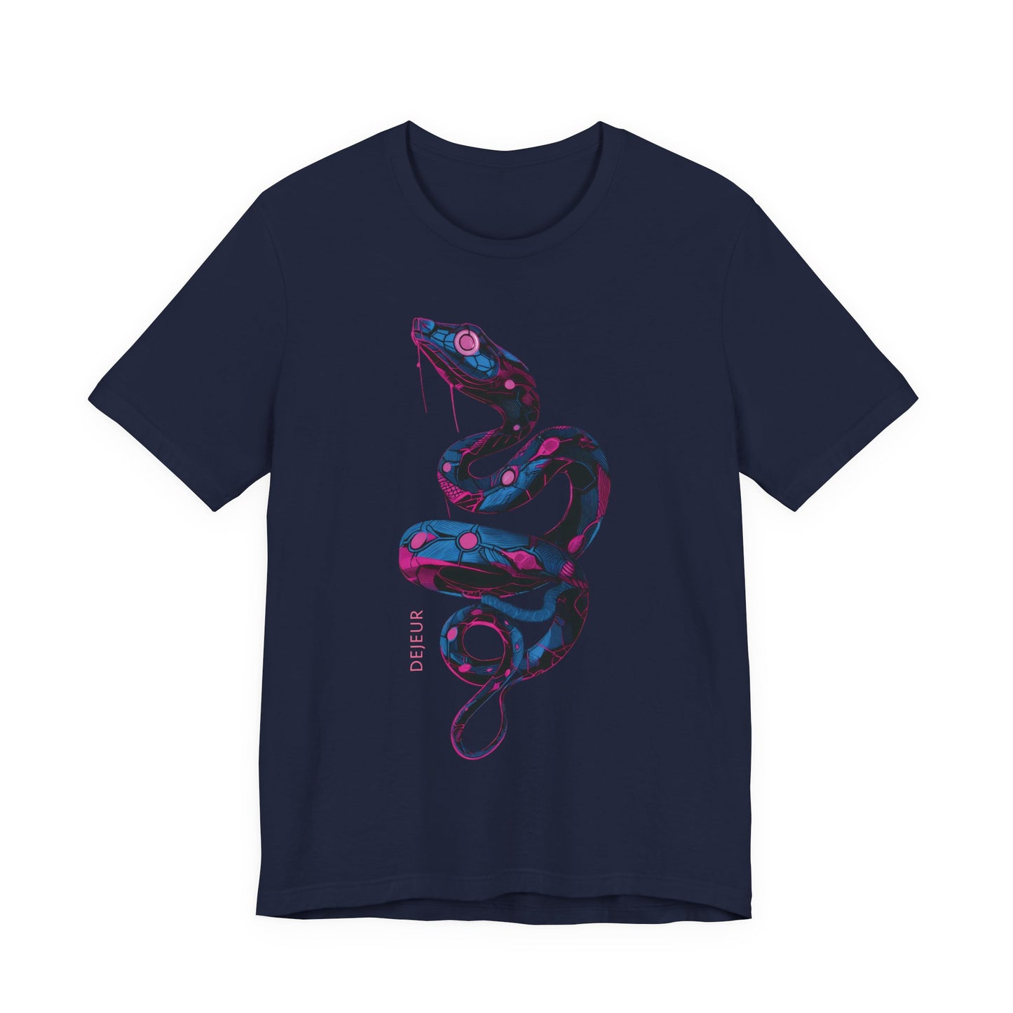 Cybernetic Bio-Mechanical Serpent Blue Pink - T-Shirt