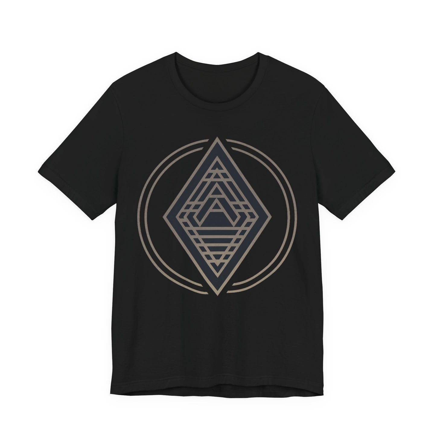 Diamond Art Deco Emblem Gold Circular Frame - Men's T-Shirt