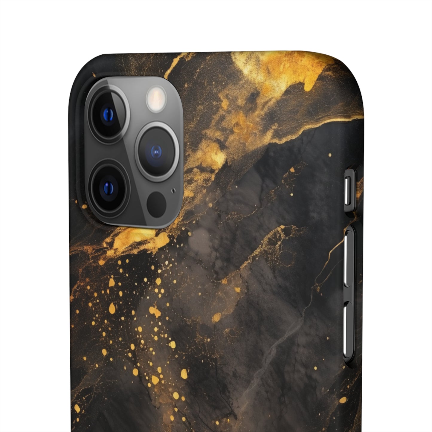 Black Gold Speckled Marble - iPhone Snap Case