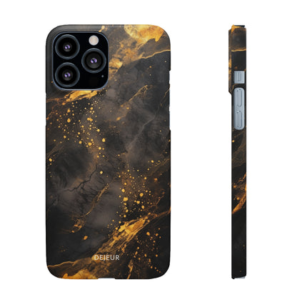 Black Gold Speckled Marble - iPhone Snap Case