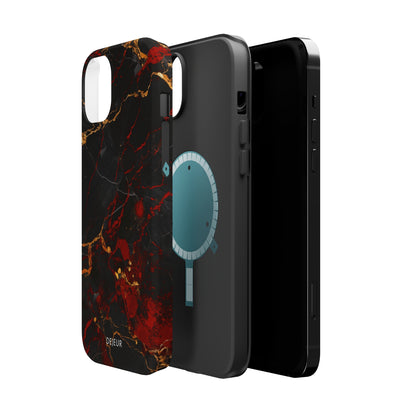 Dark Crimson Marble - iPhone MagSafe Tough Case