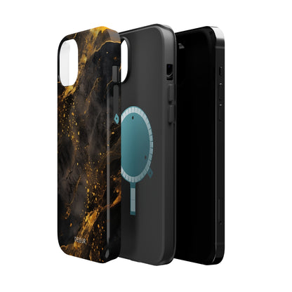 Black Gold Speckled Marble - iPhone MagSafe Tough Case