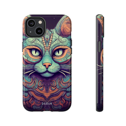 Intricate Aqua Cat - iPhone Tough Case