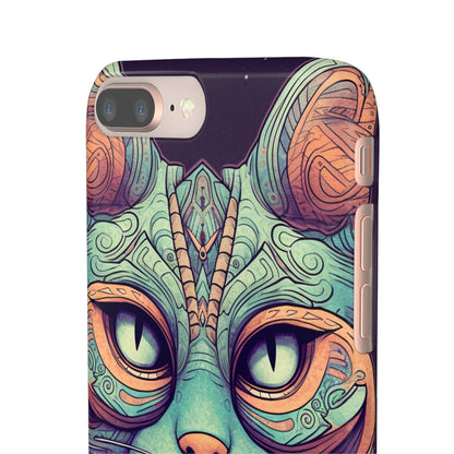 Intricate Aqua Cat - iPhone Snap Case