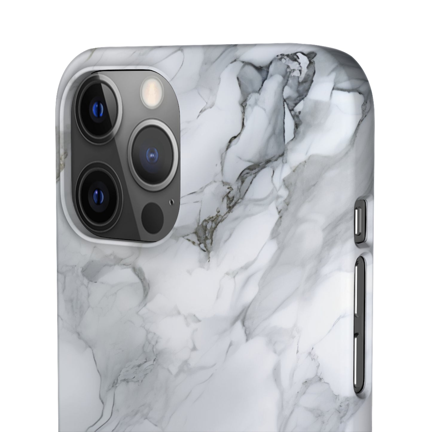 Platinum Silver Marble - iPhone Snap Case