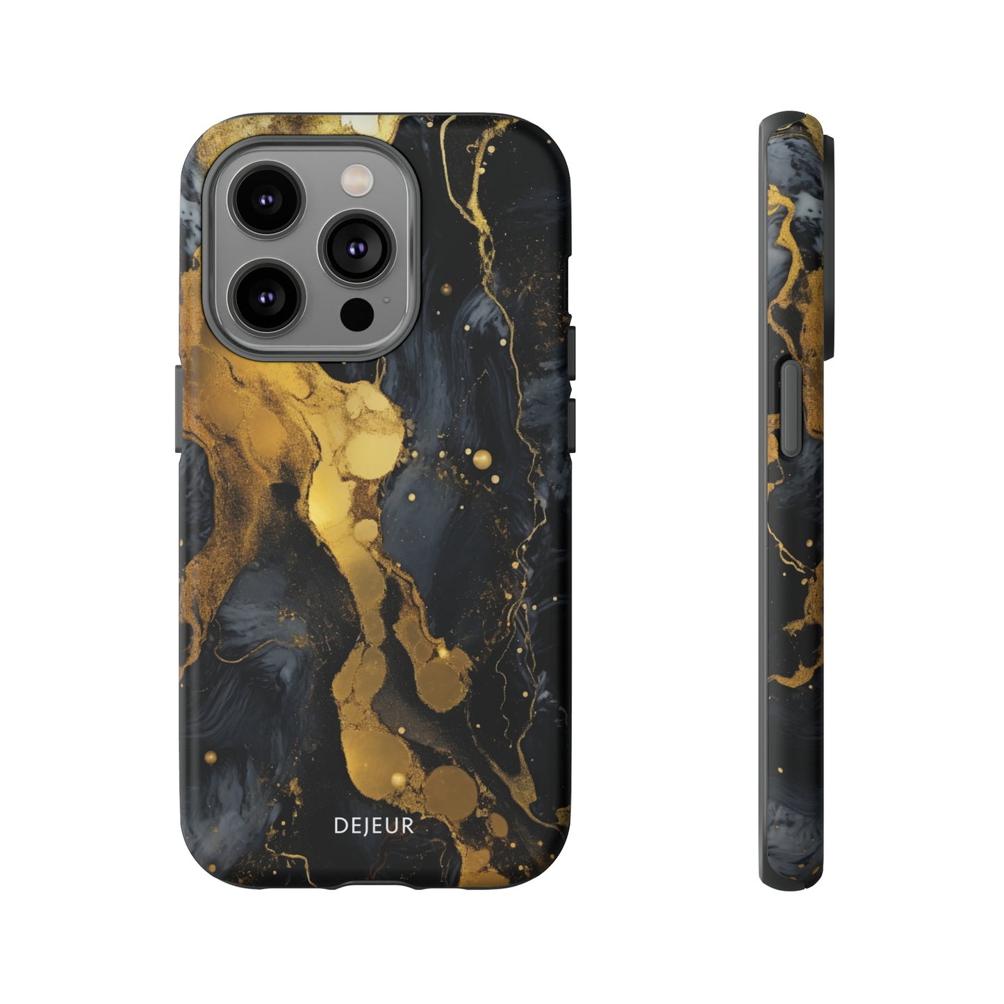 Metallic Gold Dark Marble - iPhone Tough Case