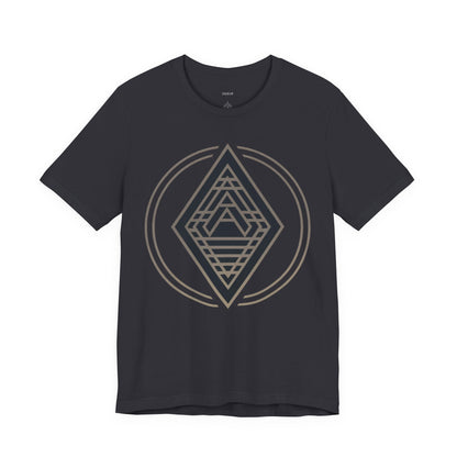 Diamond Art Deco Emblem Gold Circular Frame - Men's T-Shirt