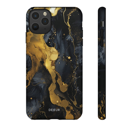 Metallic Gold Dark Marble - iPhone Tough Case