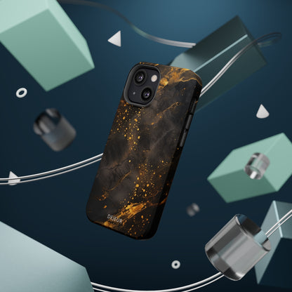 Black Gold Speckled Marble - iPhone MagSafe Tough Case