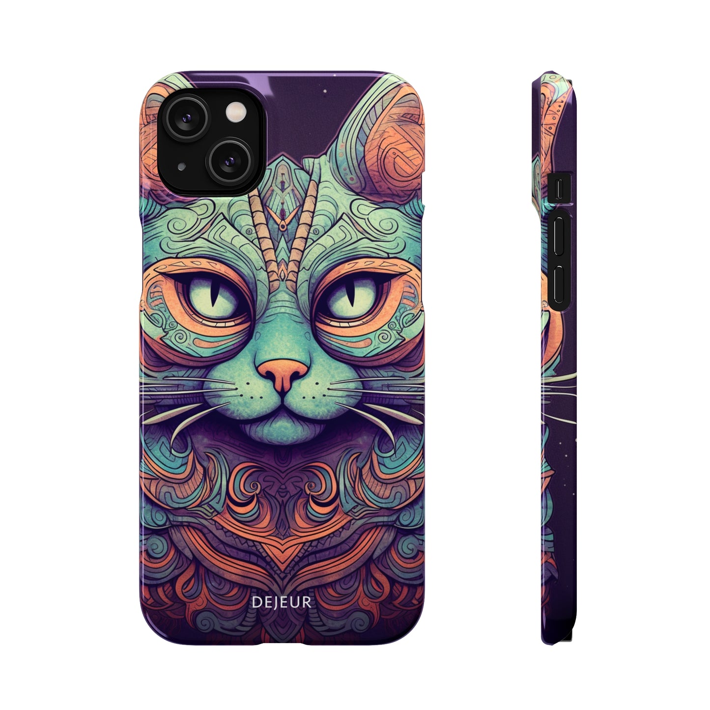 Intricate Aqua Cat - iPhone Snap Case