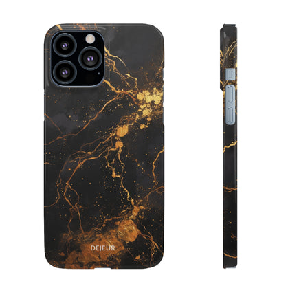 Dark Gold Amber Marble - iPhone Snap Case