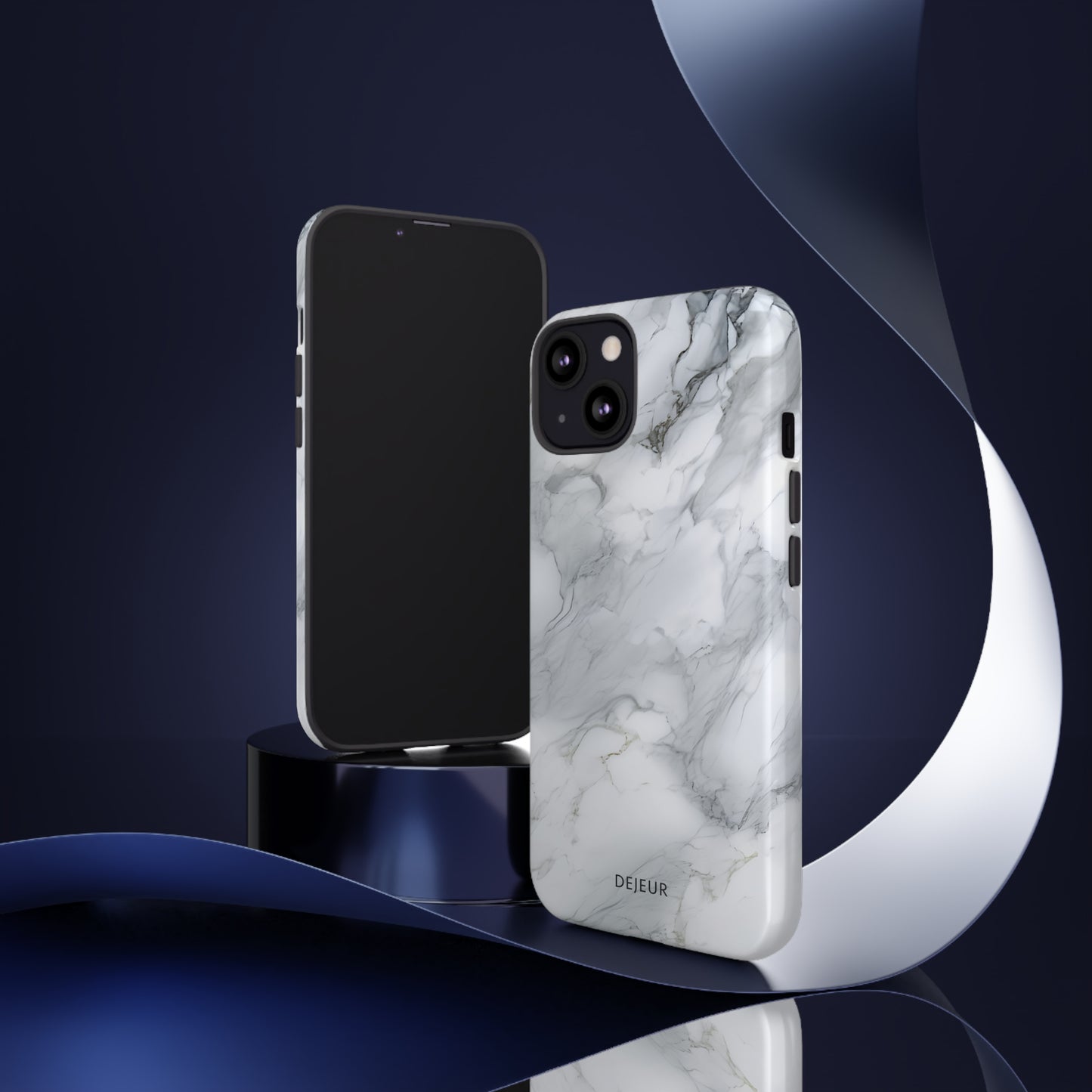 Platinum Silver Marble - iPhone Tough Case