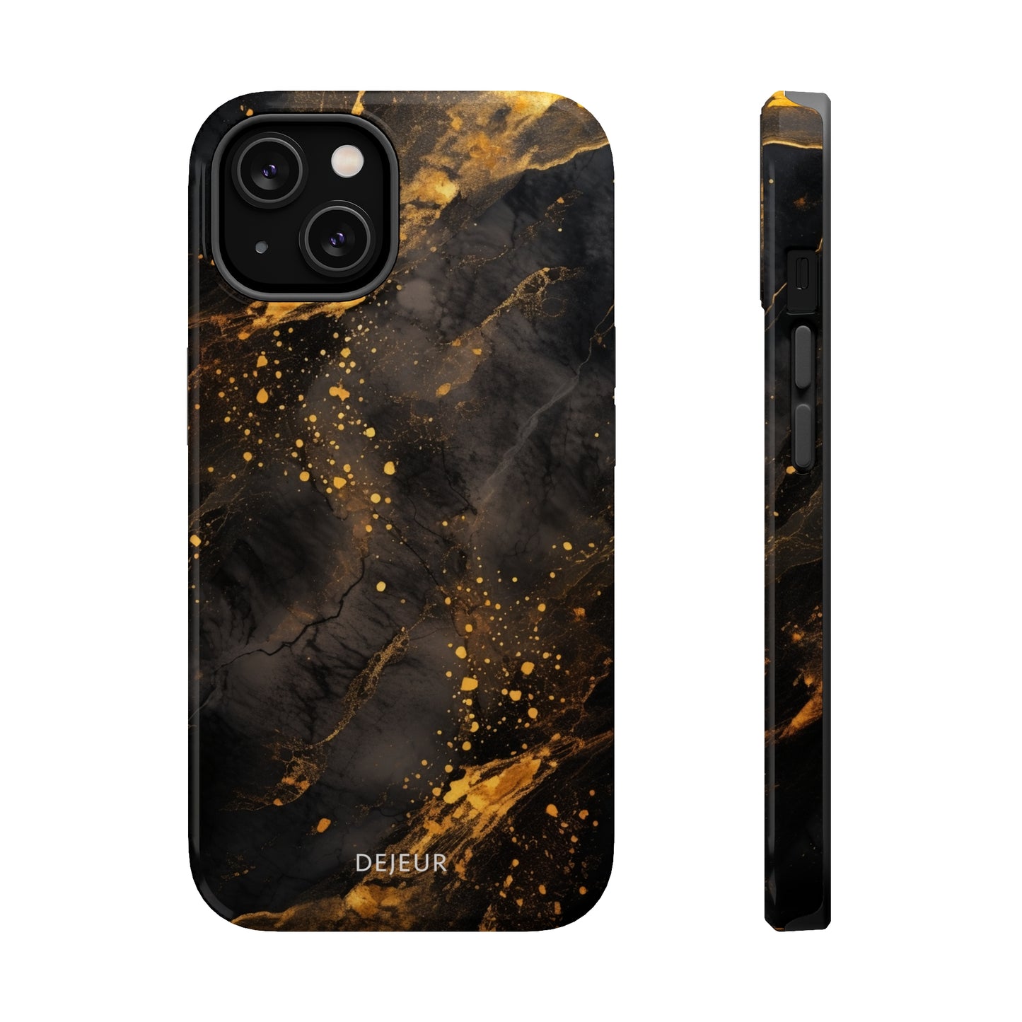 Black Gold Speckled Marble - iPhone MagSafe Tough Case