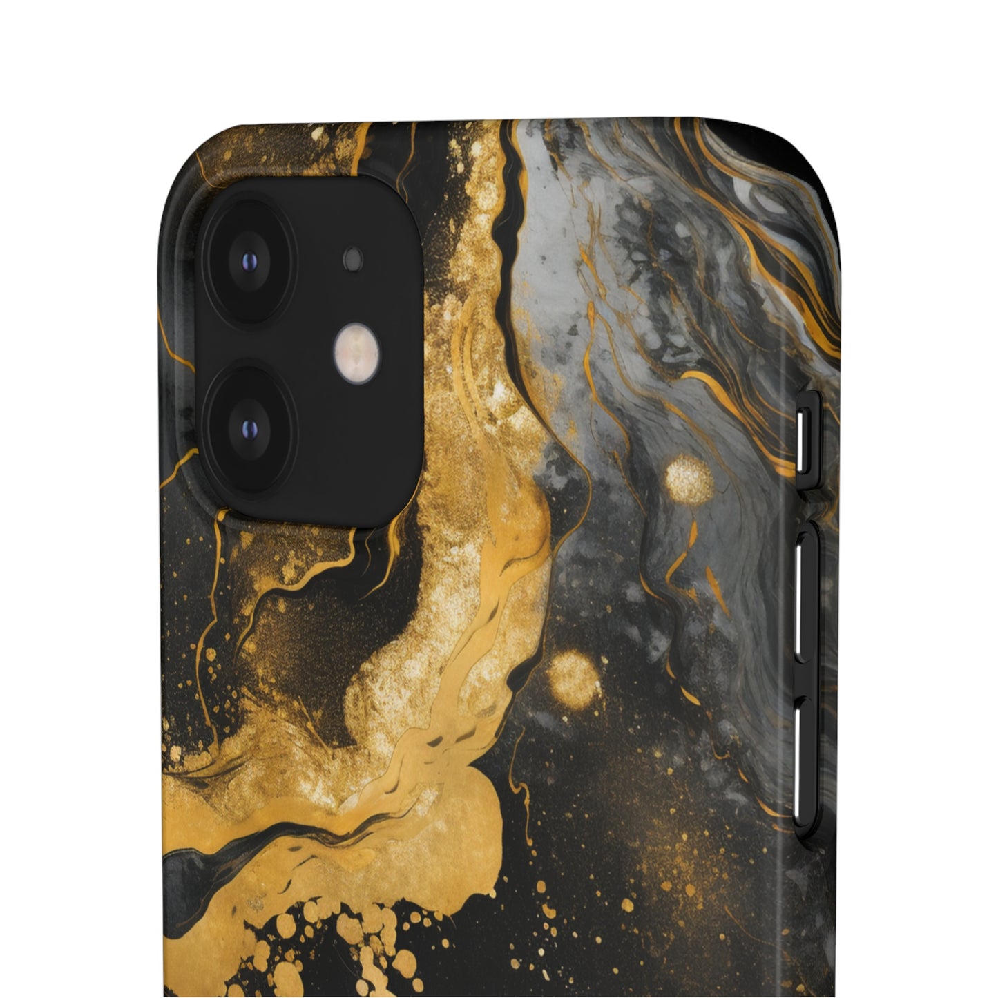 Gold & Black Marble - iPhone Snap Case