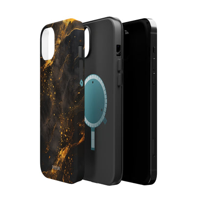 Black Gold Speckled Marble - iPhone MagSafe Tough Case