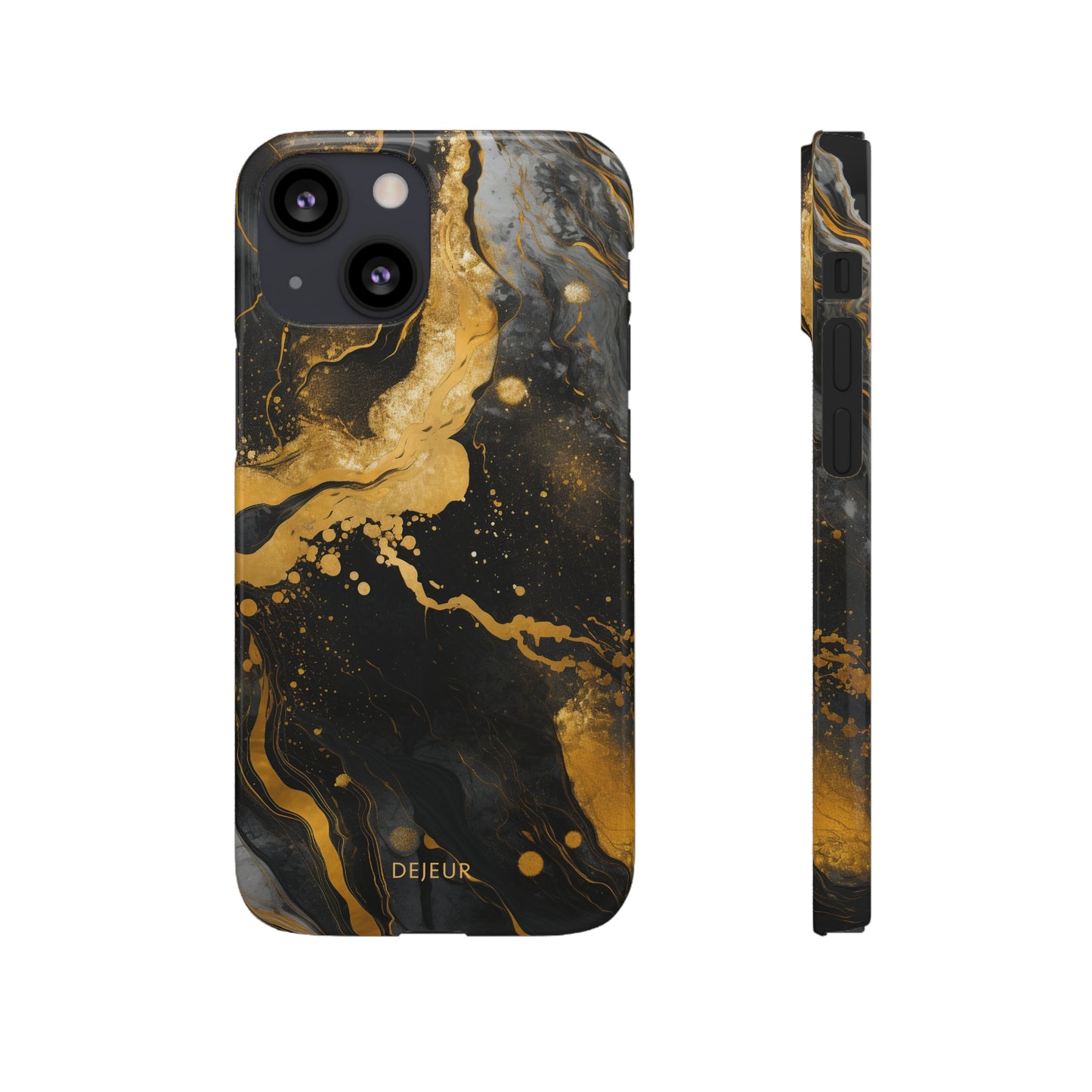 Gold & Black Marble - iPhone Snap Case