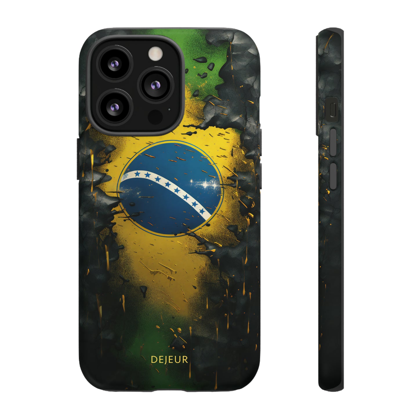 Brazil Flag Debris - iPhone Tough Case