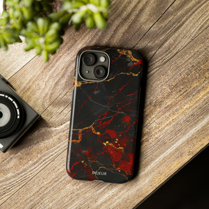 Dark Crimson Marble - iPhone Tough Case