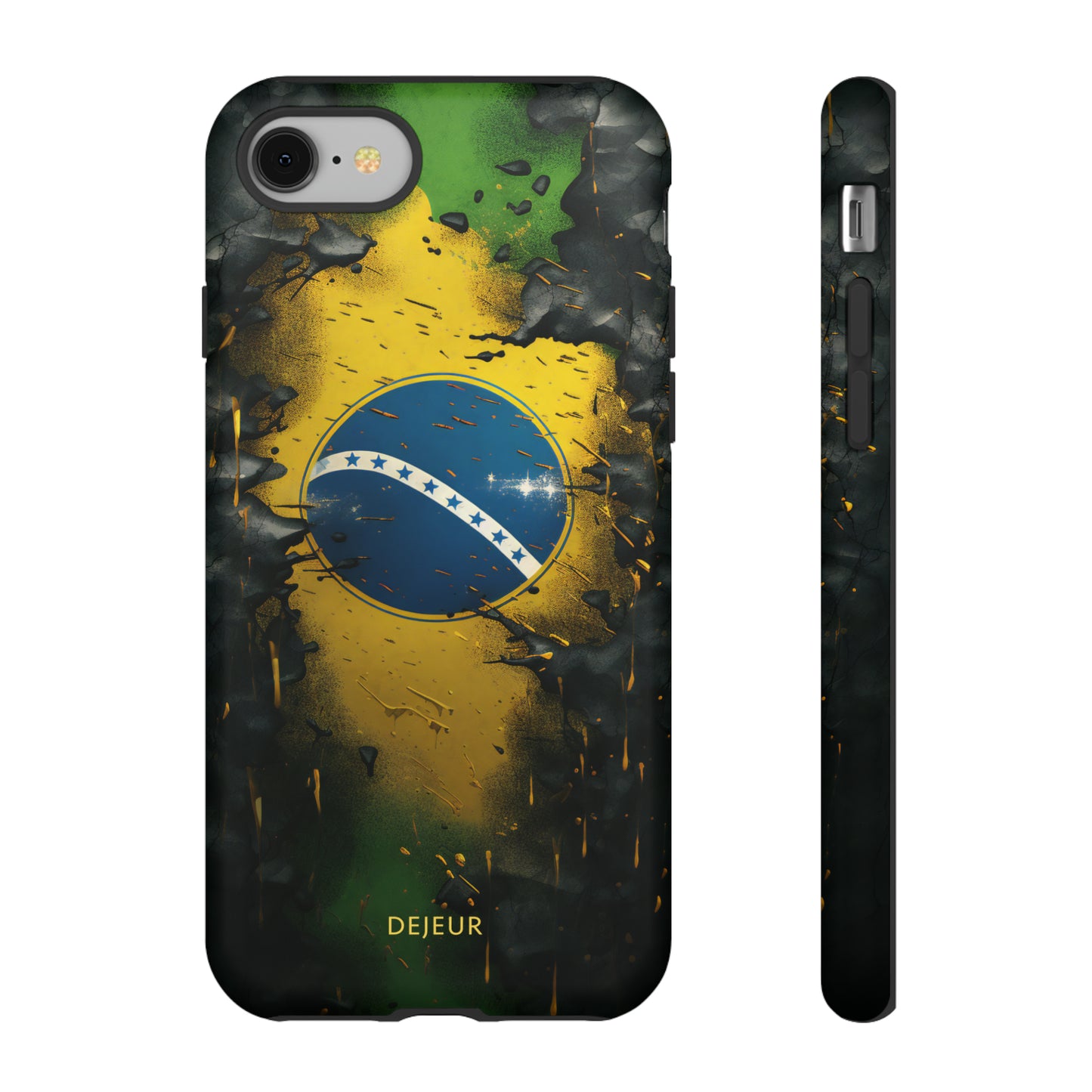 Brazil Flag Debris - iPhone Tough Case