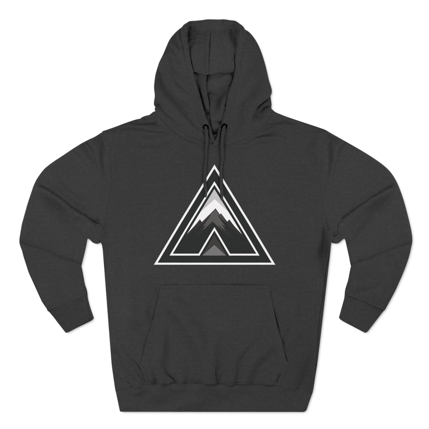 Abstract Triangular Mountain Range Silhouette - Three-Panel Fleece Hoodie