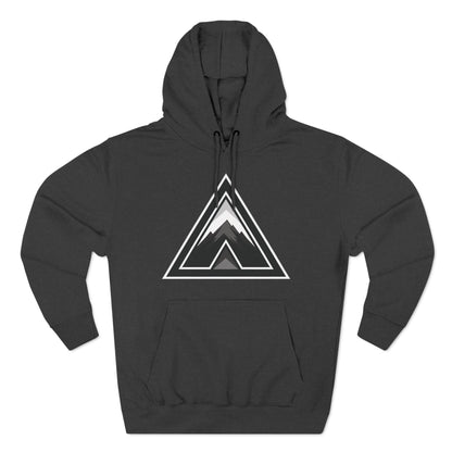 Abstract Triangular Mountain Range Silhouette - Three-Panel Fleece Hoodie