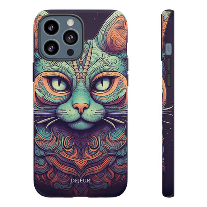 Intricate Aqua Cat - iPhone Tough Case