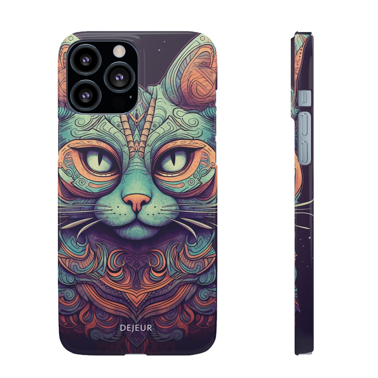 Intricate Aqua Cat - iPhone Snap Case