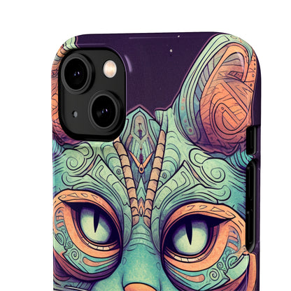 Intricate Aqua Cat - iPhone Snap Case