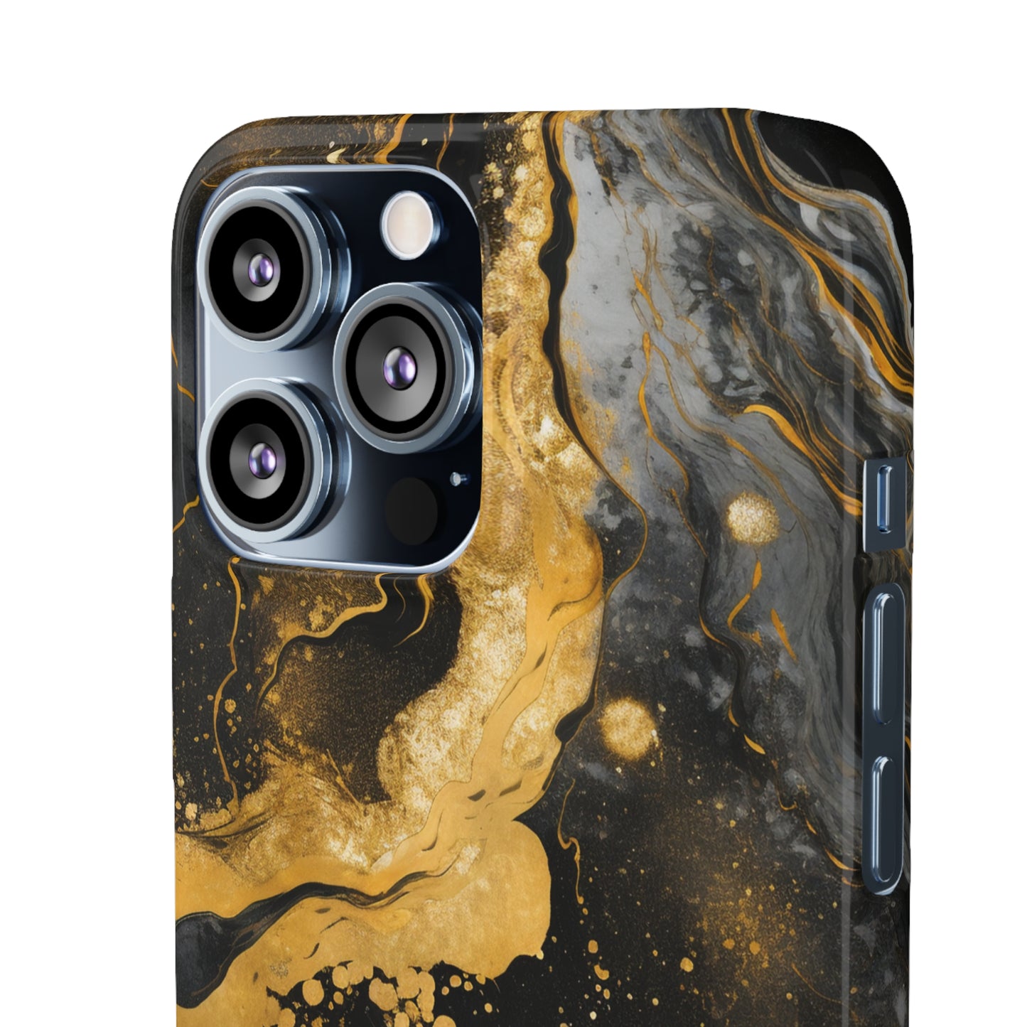 Gold & Black Marble - iPhone Snap Case