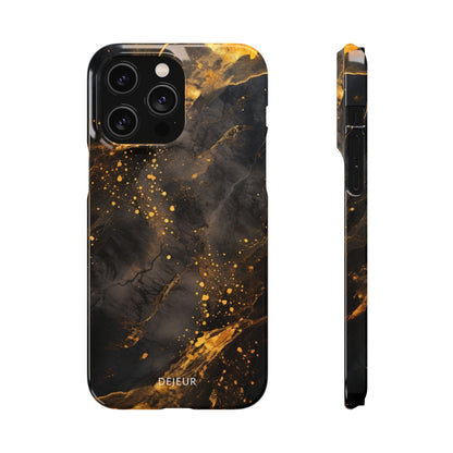 Black Gold Speckled Marble - iPhone Snap Case