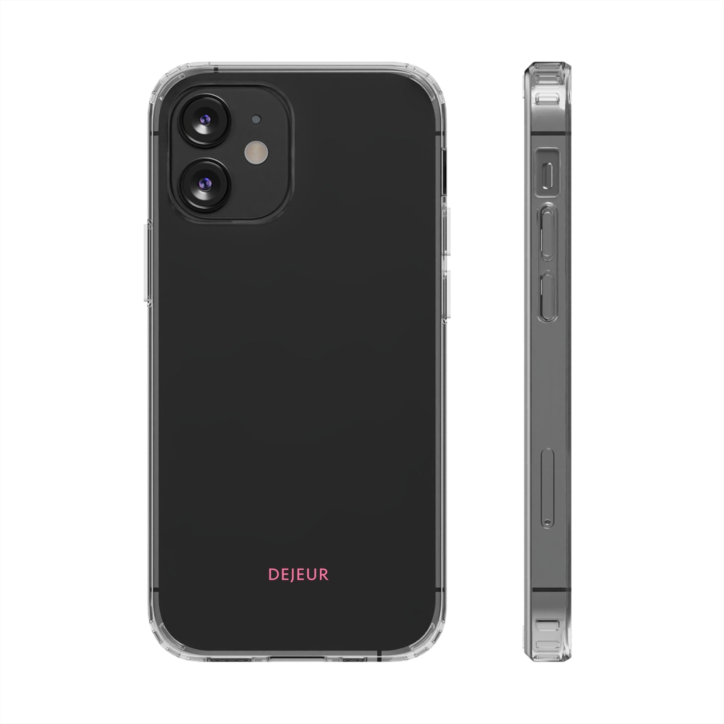 Dejeur Clear iPhone Case - Pink Text