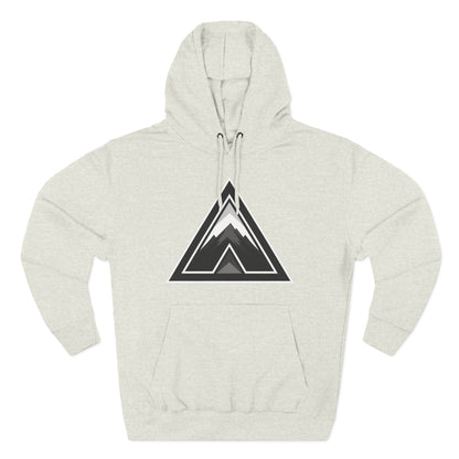 Abstract Triangular Mountain Range Silhouette - Three-Panel Fleece Hoodie