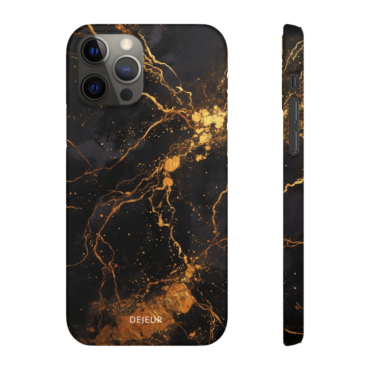 Dark Gold Amber Marble - iPhone Snap Case