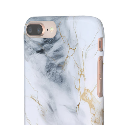 White Gold Marble - iPhone Snap Case