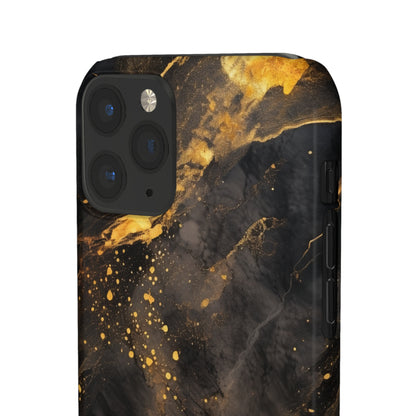 Black Gold Speckled Marble - iPhone Snap Case