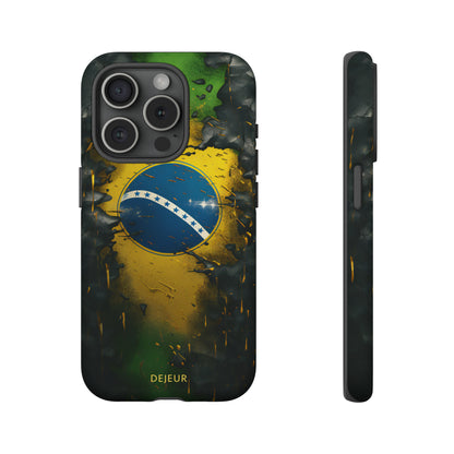 Brazil Flag Debris - iPhone Tough Case