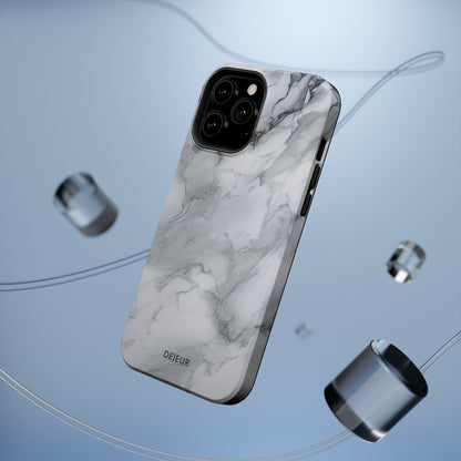 Platinum Silver Marble - iPhone MagSafe Tough Case