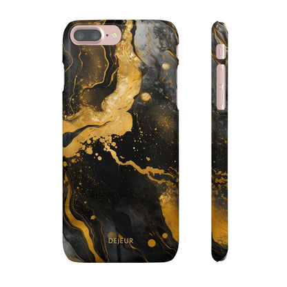 Gold & Black Marble - iPhone Snap Case