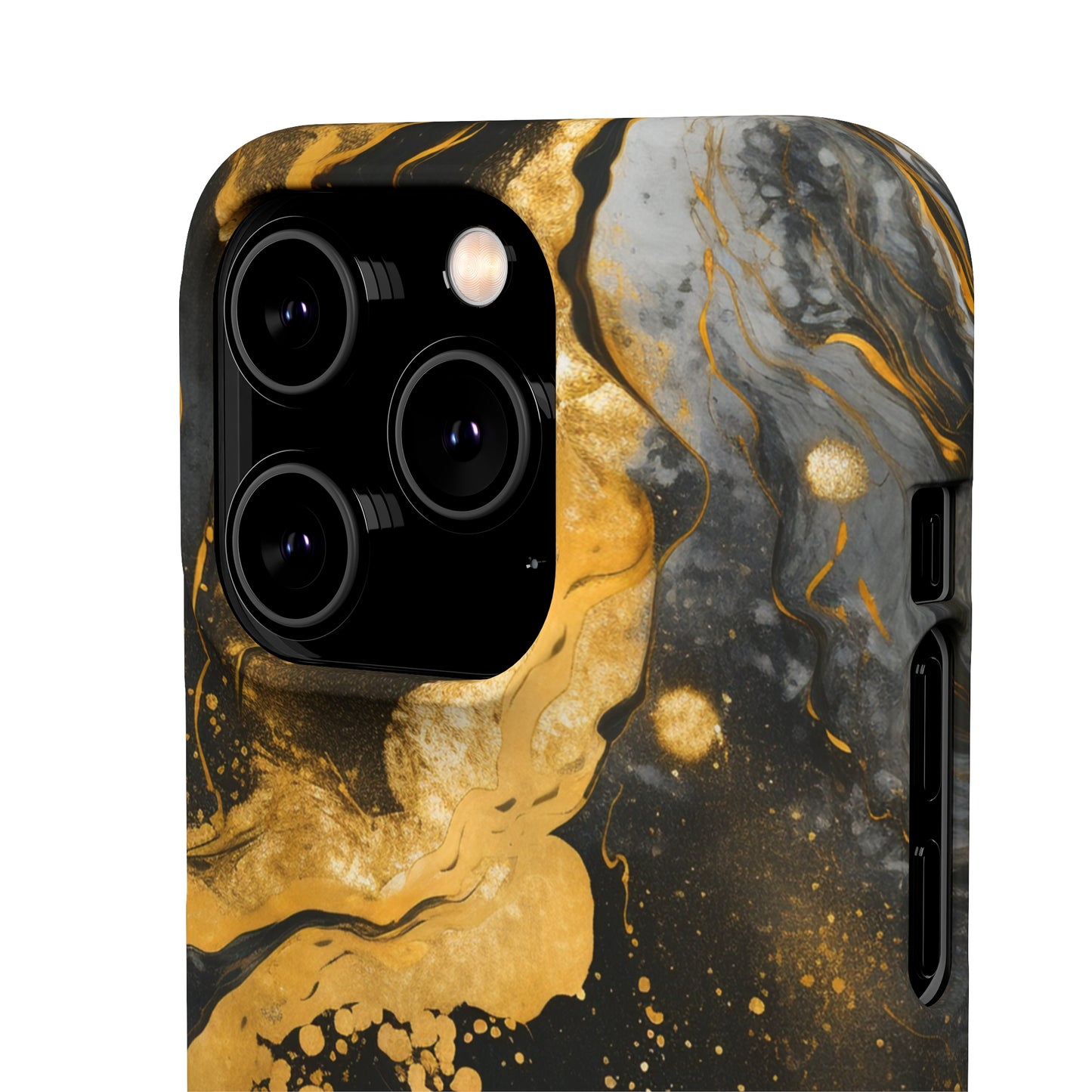 Gold & Black Marble - iPhone Snap Case