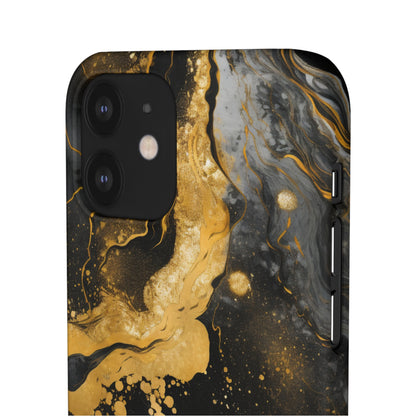 Gold & Black Marble - iPhone Snap Case