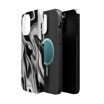 Misty Waves Monochrome - iPhone MagSafe Tough Case