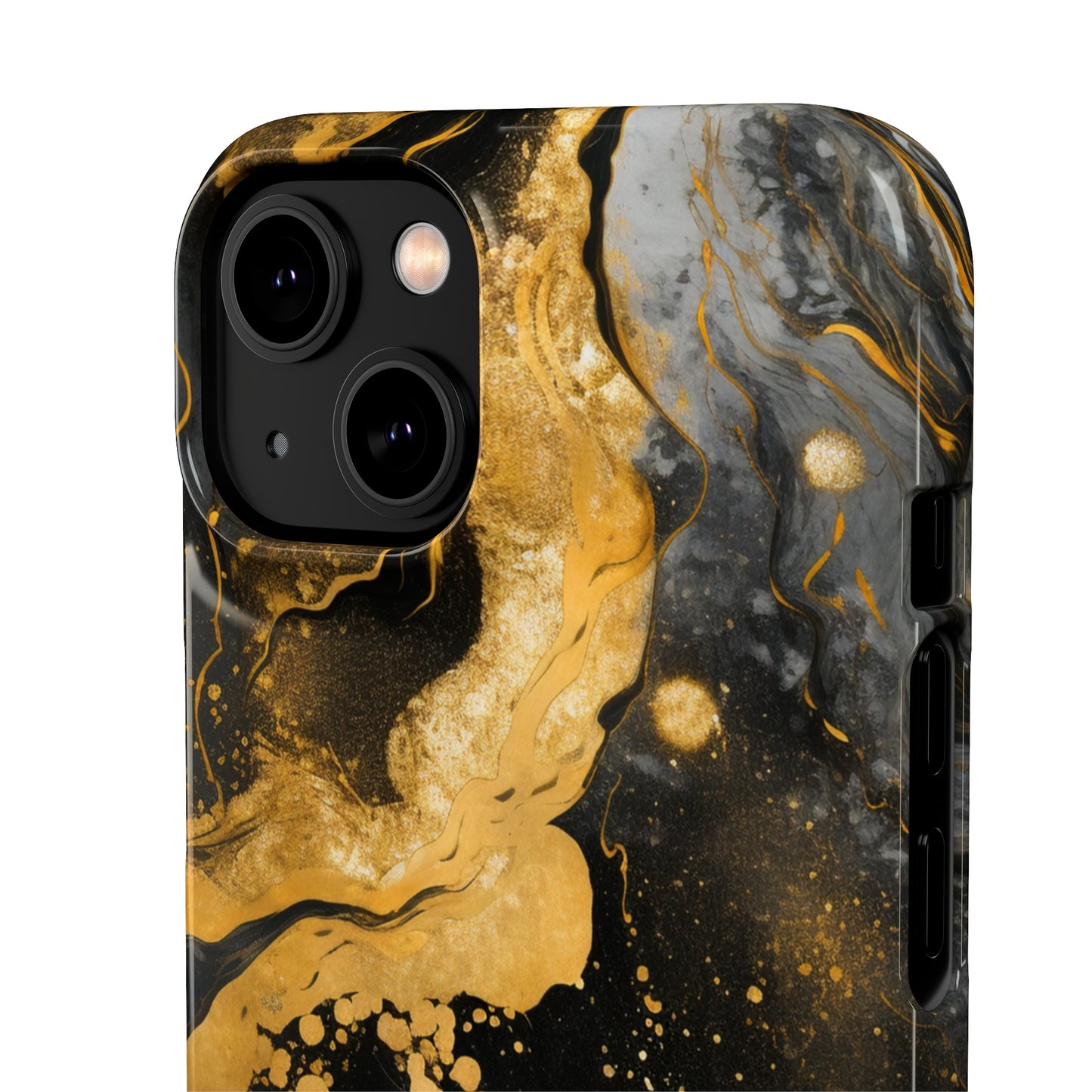 Gold & Black Marble - iPhone Snap Case