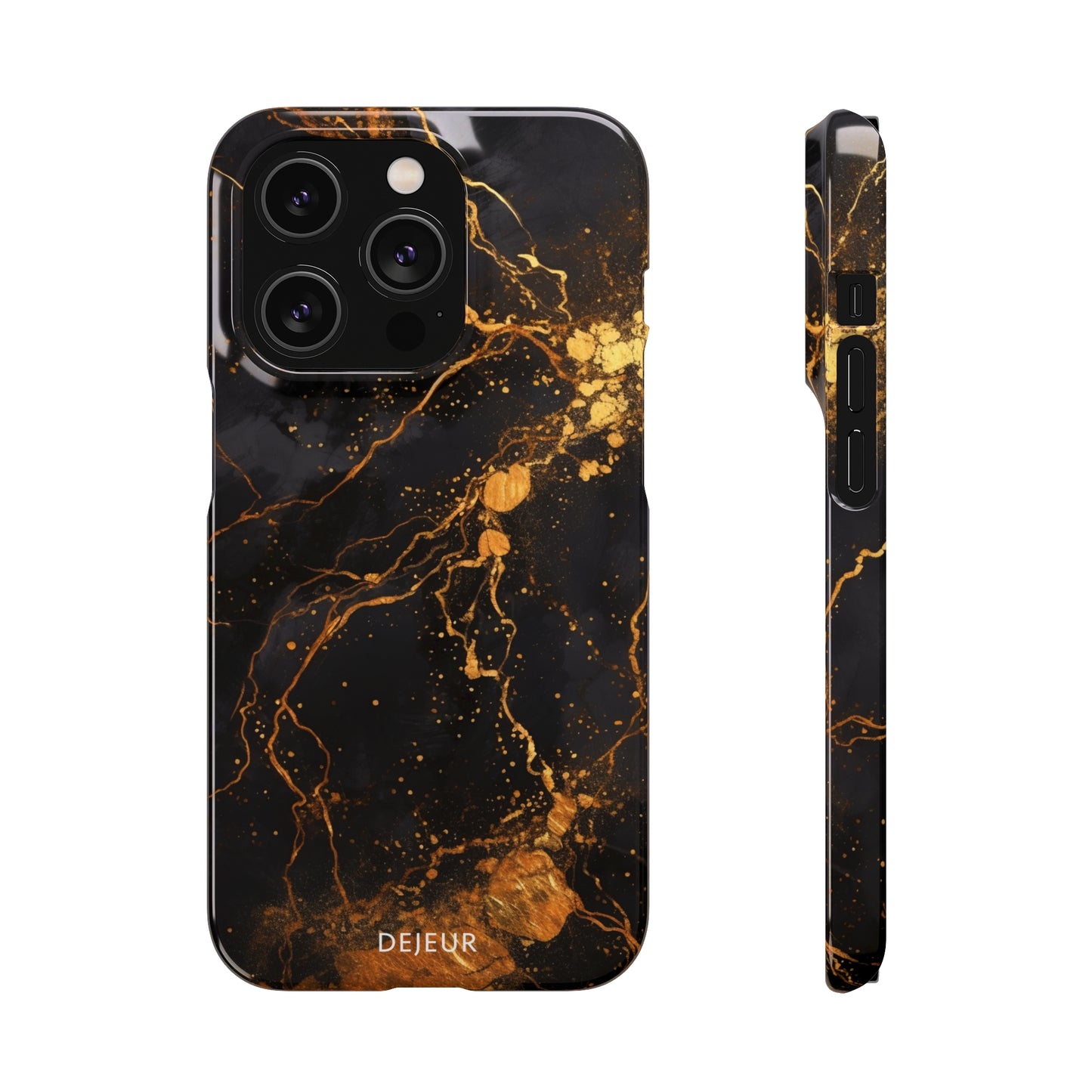 Dark Gold Amber Marble - iPhone Snap Case