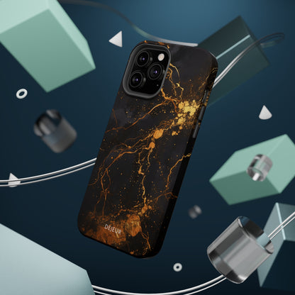 Dark Gold Amber Marble - iPhone MagSafe Tough Case