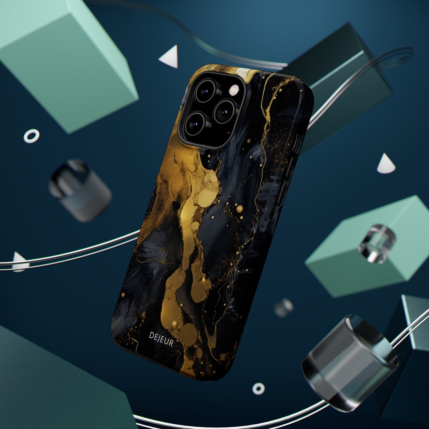 Metallic Gold Dark Marble - iPhone MagSafe Tough Case